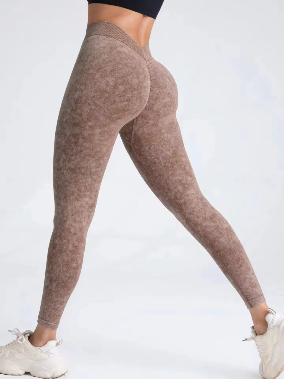 Mocha Marbel V Back Leggings